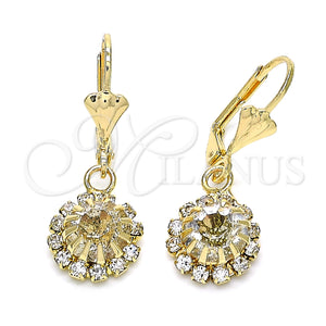 Gold Filled Ring — Dangle Earring with White Crystal Polished 02. — main product view — SKU 143721 | Oro Laminado anillo — Dangle Earring with cristal blanco pulido 02. — SKU 143721