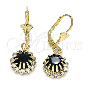 Gold Filled Ring — Dangle Earring with Green and White Crystal Polished — main product view — SKU 143722 | Oro Laminado anillo — Dangle Earring with Green and cristal blanco pulido — SKU 143722