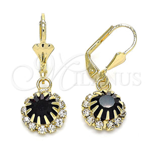 Gold Filled Ring — Dangle Earring with Dark Amethyst and White Crystal — main product view — SKU 143723 | Oro Laminado anillo — Dangle Earring with Dark Amethyst and cristal blanco — SKU 143723