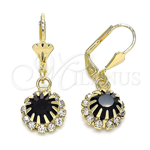 Gold Filled Ring — Dangle Earring with Dark Amethyst and White Crystal — main product view — SKU 143723 | Oro Laminado anillo — Dangle Earring with Dark Amethyst and cristal blanco — SKU 143723