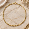 Oro Laminado Fancy Bracelet, Gold Filled Style Twist Design, Polished, Golden Finish, 03.09.0089.07 (02 MM Thickness, 7 Inches Length)