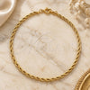Oro Laminado Fancy Bracelet, Gold Filled Style Rope Design, Polished, Golden Finish, 03.09.0089.1.07 (03 MM Thickness, 7 Inches Length)