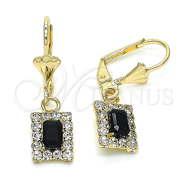 Gold Filled Ring — Dangle Earring with Black and White Crystal Polished — main product view — SKU 143762 | Oro Laminado anillo — Dangle Earring with negro and cristal blanco pulido — SKU 143762