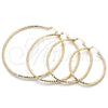 Oro Laminado Extra Large Hoop, Gold Filled Style Diamond Cutting Finish, Golden Finish, 02.213.0238.70