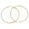 Oro Laminado Extra Large Hoop, Gold Filled Style Diamond Cutting Finish, Golden Finish, 02.213.0240.70
