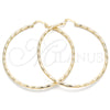 Oro Laminado Extra Large Hoop, Gold Filled Style Diamond Cutting Finish, Golden Finish, 02.213.0240.70