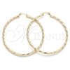 Oro Laminado Large Hoop, Gold Filled Style Diamond Cutting Finish, Golden Finish, 02.213.0240.60