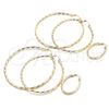 Oro Laminado Large Hoop, Gold Filled Style Diamond Cutting Finish, Golden Finish, 02.213.0240.60