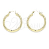 Oro Laminado Medium Hoop, Gold Filled Style Diamond Cutting Finish, Golden Finish, 02.213.0238.30