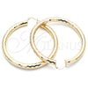 Oro Laminado Extra Large Hoop, Gold Filled Style Hollow Design, Diamond Cutting Finish, Golden Finish, 02.213.0241.70