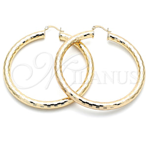 Gold Filled Hoop Earrings — Extra Large Hoop Hollow Design Diamond Cutting 02. — main product view — SKU 143776 | Oro Laminado aretes de aro — Extra Large Hoop Hollow diseño Diamond Cutting 02. — SKU 143776