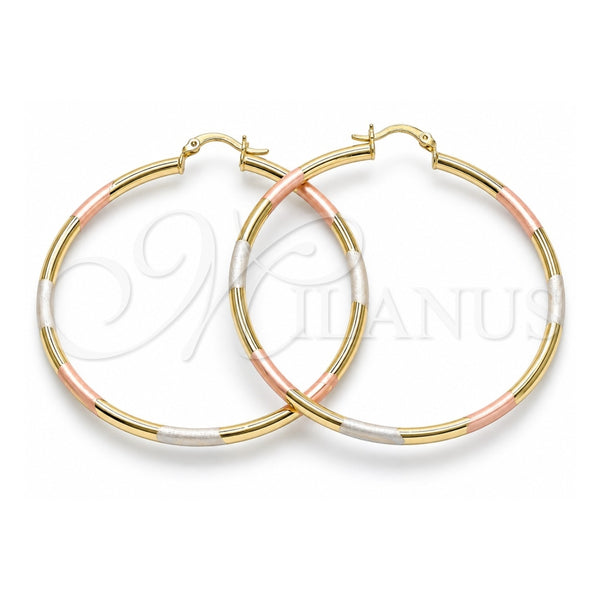 Oro Laminado Large Hoop, Gold Filled Style Polished, Tricolor, 5.134.018.1.60