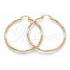 Oro Laminado Large Hoop, Gold Filled Style Polished, Tricolor, 5.134.018.1.60