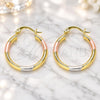 Oro Laminado Small Hoop, Gold Filled Style Polished, Tricolor, 5.134.025.2.25