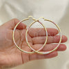 Oro Laminado Extra Large Hoop, Gold Filled Style Diamond Cutting Finish, Tricolor, 02.213.0242.70