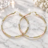 Oro Laminado Large Hoop, Gold Filled Style Diamond Cutting Finish, Tricolor, 02.213.0242.60