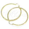 Oro Laminado Large Hoop, Gold Filled Style Hollow Design, Diamond Cutting Finish, Golden Finish, 02.213.0242.1.60