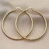 Oro Laminado Large Hoop, Gold Filled Style Hollow Design, Diamond Cutting Finish, Golden Finish, 02.213.0242.1.60
