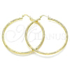 Oro Laminado Large Hoop, Gold Filled Style Diamond Cutting Finish, Golden Finish, 02.213.0242.1.60
