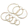 Oro Laminado Large Hoop, Gold Filled Style Diamond Cutting Finish, Tricolor, 02.213.0242.50