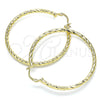 Oro Laminado Large Hoop, Gold Filled Style Hollow Design, Diamond Cutting Finish, Golden Finish, 02.213.0155.50
