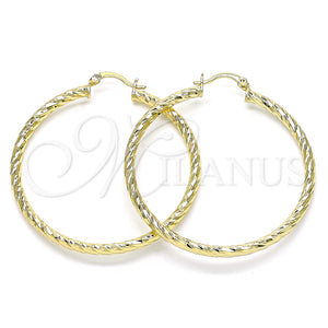 Gold Filled Hoop Earrings — Large Hoop Hollow Design Diamond Cutting 02. — main product view — SKU 143795 | Oro Laminado aretes de aro — Large Hoop Hollow diseño Diamond Cutting 02. — SKU 143795