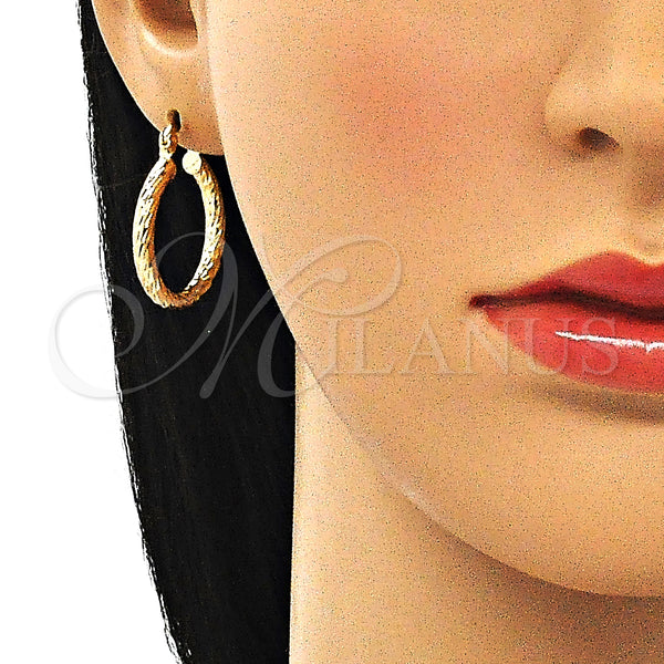 Gold Filled Hoop Earrings — Small Hoop Diamond Cutting 02. — alternate product view — SKU 143799 | Oro Laminado aretes de aro — Small Hoop Diamond Cutting 02. — SKU 143799