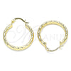 Oro Laminado Small Hoop, Gold Filled Style Diamond Cutting Finish, Golden Finish, 02.213.0155.25