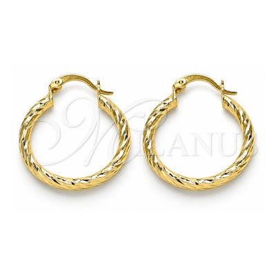 Oro Laminado Small Hoop, Gold Filled Style Diamond Cutting Finish, Golden Finish, 02.213.0155.25