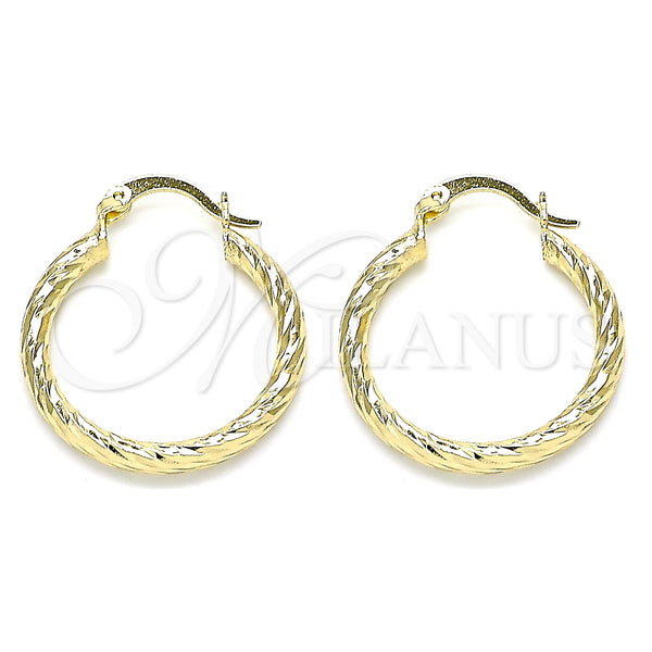 Gold Filled Hoop Earrings — Small Hoop Diamond Cutting 02. — main product view — SKU 143799 | Oro Laminado aretes de aro — Small Hoop Diamond Cutting 02. — SKU 143799