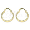 Oro Laminado Small Hoop, Gold Filled Style Diamond Cutting Finish, Golden Finish, 02.213.0155.25
