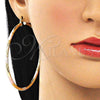 Oro Laminado Extra Large Hoop, Gold Filled Style Diamond Cutting Finish, Tricolor, 02.213.0244.70