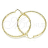 Oro Laminado Large Hoop, Gold Filled Style Diamond Cutting Finish, Golden Finish, 02.213.0244.1.60