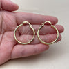 Oro Laminado Medium Hoop, Gold Filled Style Hollow Design, Diamond Cutting Finish, Golden Finish, 02.213.0243.1.30