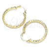 Oro Laminado Medium Hoop, Gold Filled Style Hollow Design, Diamond Cutting Finish, Golden Finish, 02.213.0243.1.30