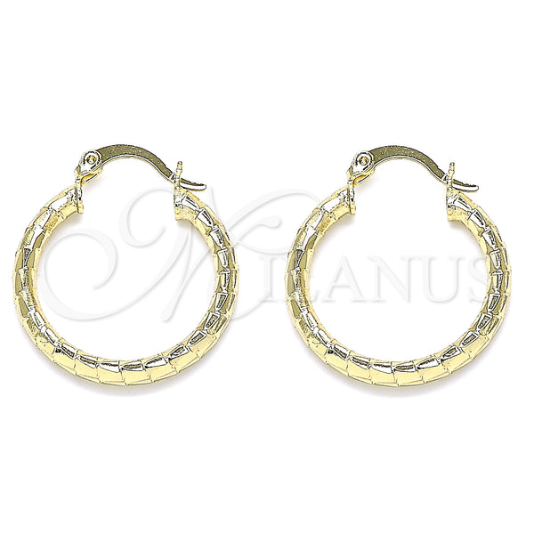 Gold Filled Hoop Earrings — Small Hoop Diamond Cutting 02. — main product view — SKU 143804 | Oro Laminado aretes de aro — Small Hoop Diamond Cutting 02. — SKU 143804