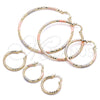 Oro Laminado Small Hoop, Gold Filled Style Diamond Cutting Finish, Tricolor, 02.213.0243.25