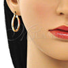 Oro Laminado Small Hoop, Gold Filled Style Diamond Cutting Finish, Tricolor, 02.213.0244.25