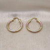 Oro Laminado Small Hoop, Gold Filled Style Diamond Cutting Finish, Tricolor, 02.213.0244.25