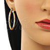 Oro Laminado Medium Hoop, Gold Filled Style Diamond Cutting Finish, Tricolor, 02.213.0245.40