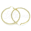 Oro Laminado Large Hoop, Gold Filled Style Diamond Cutting Finish, Golden Finish, 02.213.0245.1.60