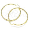 Oro Laminado Large Hoop, Gold Filled Style Diamond Cutting Finish, Golden Finish, 02.213.0245.1.60