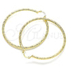 Oro Laminado Large Hoop, Gold Filled Style Diamond Cutting Finish, Golden Finish, 02.213.0245.1.60