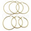 Oro Laminado Extra Large Hoop, Gold Filled Style Diamond Cutting Finish, Golden Finish, 02.213.0245.1.70