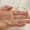 Oro Laminado Extra Large Hoop, Gold Filled Style Diamond Cutting Finish, Tricolor, 02.213.0246.70