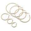 Oro Laminado Extra Large Hoop, Gold Filled Style Diamond Cutting Finish, Tricolor, 02.213.0246.70