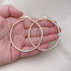 Oro Laminado Large Hoop, Gold Filled Style Hollow Design, Diamond Cutting Finish, Tricolor, 02.213.0245.60
