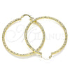 Oro Laminado Large Hoop, Gold Filled Style Diamond Cutting Finish, Golden Finish, 02.213.0245.1.50