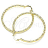 Oro Laminado Large Hoop, Gold Filled Style Diamond Cutting Finish, Golden Finish, 02.213.0245.1.50