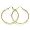 Oro Laminado Large Hoop, Gold Filled Style Diamond Cutting Finish, Golden Finish, 02.213.0245.1.50